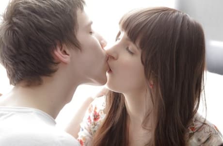 Sensuous teenage sweetie gets her shaved pussy passionately drilled